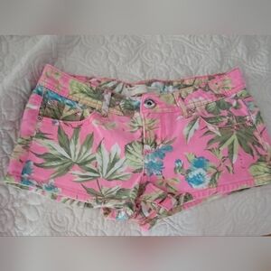 No Boundaries Pink Floral Jean Shorts